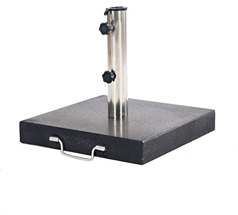 CREVICOSTA QUALITY MARK MARCAS DE CALIDAD - Base de Sombrilla de Exterior Universal 25 kg. Base de Granito con Tubo de Acero Inoxidable