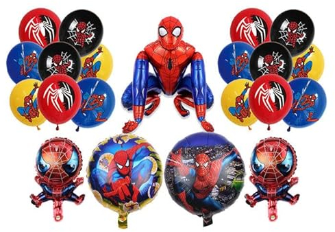 Party Geburtstag Thema Spider Luftballons Dekorationen 3D Folienballons Superhero Aluminiumfolienballons