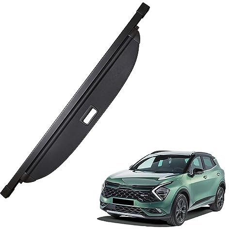 TEMKIN Auto Einziehbarer Kofferraum-Hutablage Kofferraumabdeckung für Kia Sportage 2023 Gepäck Security Privatsphäre ZubehöR, Carbon Fiber