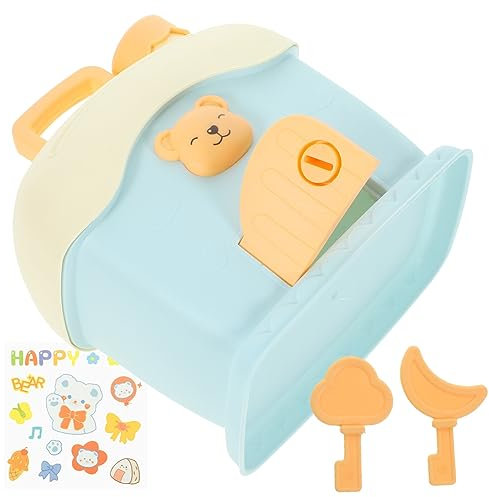 ibasenice Kawaii-münzbank Bärengeldbank Geld-münzen-etui Münzbank Für Mädchen Sparschwein Für Jungen Schöne Spardose Aufbewahrungsbox Für Münzen Karikatur Konservierungsglas Kind Plastik