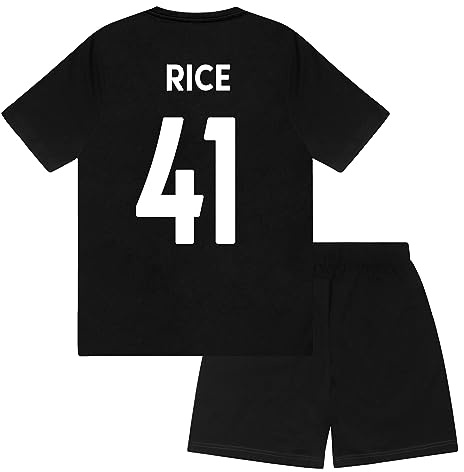 Arsenal FC Boys Rice 41 Sublimation Short Pyjamas Black 4-5 Years
