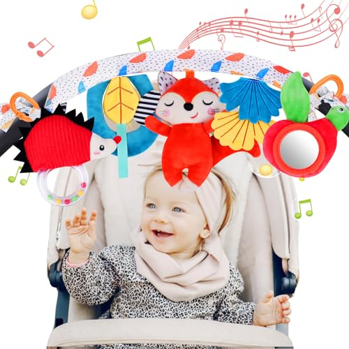 Aolso Activity-Spirale Spielzeug, Kinderbett Spiralspielzeug, Babyschale Spielzeug Aufhängen an Babyschale, Wiege, Für Babys und Kleinkindern ab 0+ Monaten, Reise Aktivität Spielzeug (Wald)
