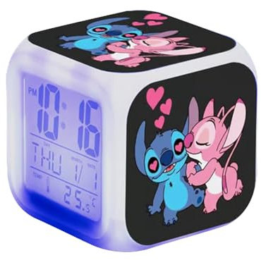 Réveil Numérique pour Enfants - Veilleuse LED, Dessin Animé, Lampe de Table, Jouet Lumineux - Cadeau d'Anniversaire de Noël