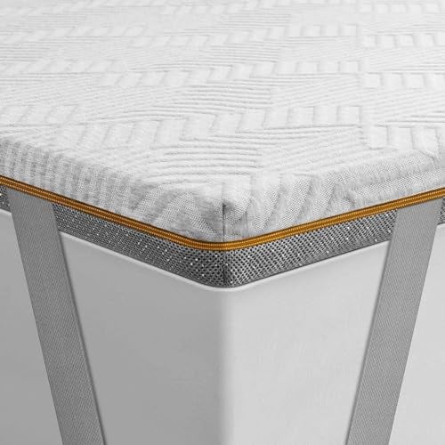 Slybear Topper 140x200cm, H3 H4, 7,5cm Höhe Matratzentopper, Bequemer 140x200 Gelschaum Matratzen Topper mit atmungsaktivem und waschbarem Bezug für Boxspringbett Wohnwagen Sofa Bett