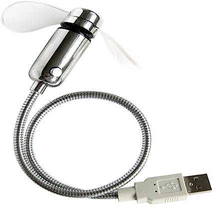 jojofuny 3 Piezas ventilador luminoso USB admirador ventilador enfriador de mesa ventilador portátil relojes ventilador alimentado por USB ventilador USB dirigió mirar manguera metalica