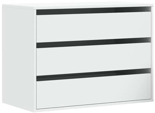 vidaXL Kommode, Sideboard mit 3 Schubladen, Schubladenschrank Schrank für Wohnzimmer, Anrichte Flurschrank Beistellschrank, Weiß Holzwerkstoff