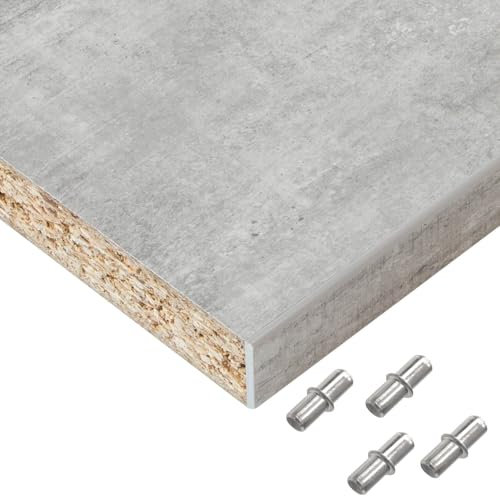 HausFux Einlegeboden, Regalboden nach Maß - 1,9 cm Starke Spanplatte, melaminbeschichtet, einseitige ABS-Kante - Made in Germany - Maßanfertigung - für Möbelbau (Bellato Grau, 100 x 40 cm)