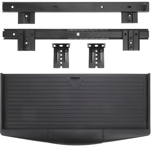 Operitacx Under Desk Keyboard Tray with Adjustable Stand Hidden Drawer and Rotating Mouse Platform - Ergonomic Computer Keyboard Storage and Pen Box for Office and Home