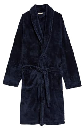 Marks & Spencer Herren Bademantel Regular | Rundhalsausschnitt, Ohne Kragen, Zum Reinschlüpfen, Ideal Für Jubiläen