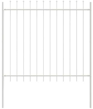 vidaXL Gartenzaunpaneele Set von 6 Weiß Pulverbeschichteter Stahl Langlebig Modern Für Außenbereiche Einfache Montage Ideal Für Haustiere Landschaftsgestaltung Metallzaun Perimeterbarriere Opak