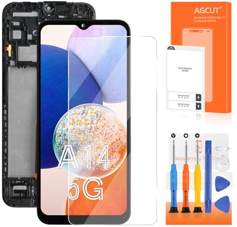 Écran LCD pour Samsung A14 5G LCD Display avec Cadre pour Galaxy A14 5G SM-A146U SM-A146P 6,6 LCD Ecran Replacement Touch Screen Digitizer Assembly avec Réparation Outils, Not pour SM-A146B