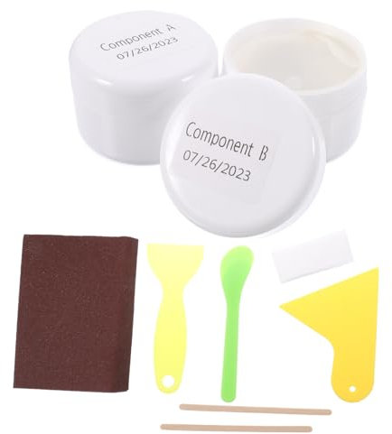 NUOBESTY 1 Set Fliesenkleber Porzellan Reparaturset Reparaturset Für Emaille Badewannenreparatur Nachbearbeitungsset Für Pfannen Badewannenreparatur Nachbearbeitungsset Für