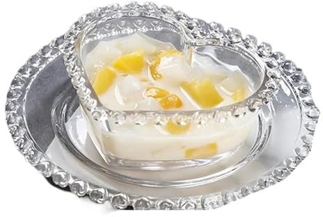 Bol à Salade Bol en verre Transparent, assiette à Dessert perlée for petit déjeuner, bol Transparent, assiette à gâteau for salade de fruits, vaisselle de cuisine Pour Les Salades(Clear Bowls and dish