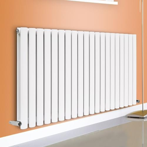 Horizontal Vertical Designer Radiator Oval Column White Anthracite Tall Upright Rads (Double - 600 x 1200mm, White)