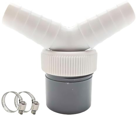 0.75-0.95 Drain Adaptor for Washing and Machine, Y-Piece Splitter Connector Drain Adaptor with 2 Hose Clamp, Durable Durable Thickened Drain Pipe Connector for Dishwasher and Washing Machine