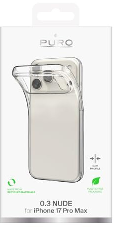 Puro Schutzhülle für iPhone 17 Pro Max Transparent TPU Ultra Dünn 0.3 NUDE