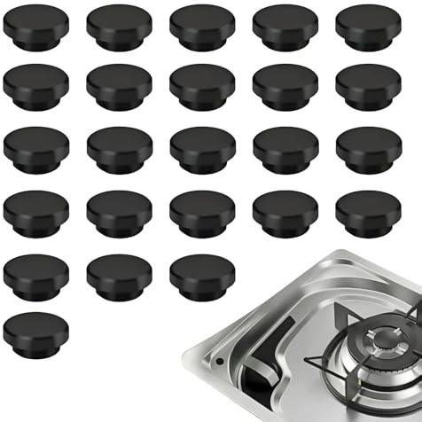 Lot de 24 Bouchons en Caoutchouc 8 mm, Capuchons de Vis, Bouchons pour Cuisinière de Camping-Car, Accessoires Compatibles avec Dometic et Smev (Noir)