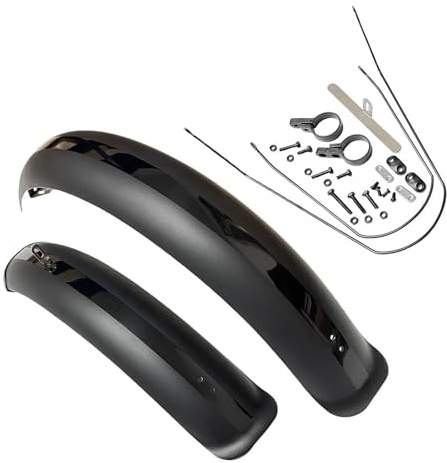 XRXEA Fahrradschutzbleche Fatbike-Set 26/20 x 4.0 for Falträder, E-Bikes, Mountainbike(20x4.0 Black)