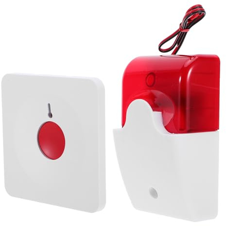 Angoily Pulsante di Emergenza Cablato per Bagno Allarme Sonoro e Luminoso Kit 2 Pulsanti Indipendenti e Reset a Chiave Dispositivo di Chiamata di Allarme per Anziani e Pazienti in