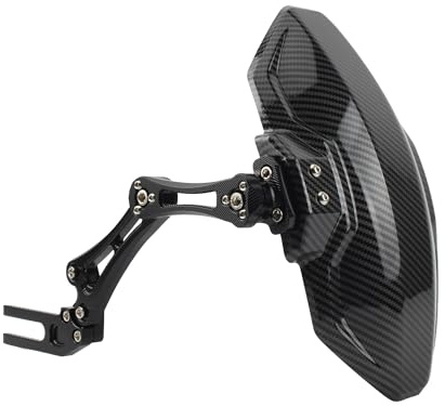 Motorrad Schutzblech Für Cafe Racer E-Bike Scooter Moped Teile Motorrad Einstellbare Nachahmung Kohlefaser Hinterrad Kotflügel(Black)