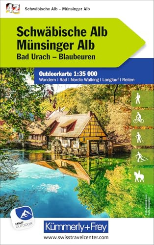 Kümmerly+Frey Outdoorkarte Deutschland 42 Schwäbische Alb, Münsinger Alb 1:35.000: Mit Bad Urach und Blaubeuren. Touren für Wanderer, Biker und mehr! Free Download