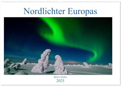 Nordlichter Europas (Wandkalender 2025 DIN A2 quer), CALVENDO Monatskalender