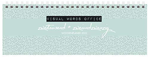 Tischquerkalender Visual Words Office 2022: 1 Woche 2 Seiten; Bürokalender mit viel Platz für Notizen; Format: 29,8 x 10,5 cm