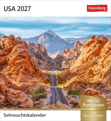 USA Sehnsuchtskalender 2027 - Wochenkalender mit 53 Postkarten: Wöchentlich Postkarten in einem Kalender. Foto-Kalender mit typisch amerikanischen ... Sammeln und Verschicken. Auch zum Aufhängen