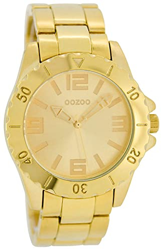 Oozoo Herrenuhr mit Glieder Metallband und Faltschließe 40 MM Goldfarben/Goldfarben C5401