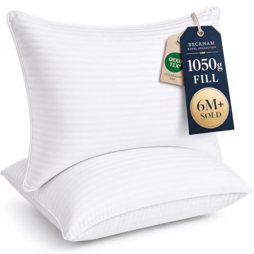 Beckham Hotel Collection Bed Pillows Standard/Queen Size Set of 2 - Original Soft Down Alternative Pillow for Sleeping - Soft Support for Back, Stomach or Side Sleepers