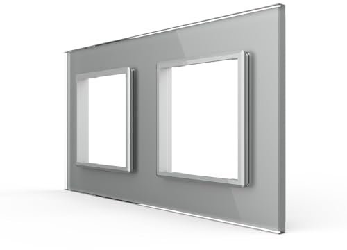 LIVOLO Glas Touch Lichtschalter Funkschalter Steckdosen Wechselschalter uvm in grau (Nur Rahmen VL-C7-SR/SR-15)