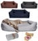 Tante Hilde Hundebett Wangerooge Set inkl. Kuscheldecke, Hundekorb, Hundekissen, Waschbar, Robust, Größenauswahl, Hochwertige Qualität! (XXL 100 x 80 cm, Set Blau z.B. Münsterländer, Retriever)