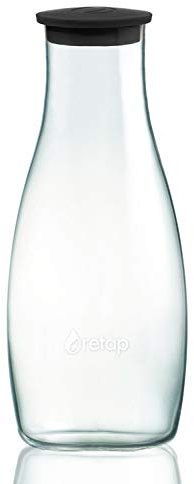 Retap BRP Wasserkaraffe aus Glas, 1,2 kg, Schwarz