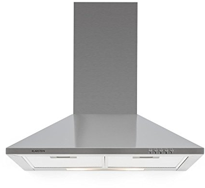 Klarstein TR60WS - Hotte aspirante, 60cm, 310m³/h, Eclairage commutable, Cheminée télescopique, 2 filtres à graisse, Châssis en acier, 2 x lampes à 40W, Argent