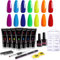 Makartt Nail Extension Gel Kit, Acrylic Nail Extension Gel Nail Enhancement Starter Kit, UV Builder Nail Gel Nail Art Design Manicure Kit (Rainbow Color)
