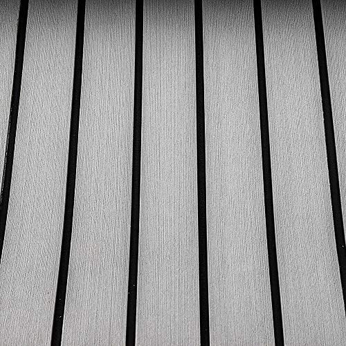 240cm x 90cm x 6mm Eva-Schaum Deckbeschläge für Boote Yacht Marine Bodenbelag Rutschfester Teppich Mit Kleberücken Synthetische Teakholz Bodenbelag Matte (Grau mit Schwarze)