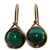 Ohrringe NOBLE Edelstein vergoldet (Malachit)