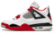 Nike Air Jordan 4 Retro Herren-Sneaker, Weiß/Feuerrot/Schwarz/Techgrau., 44 EU