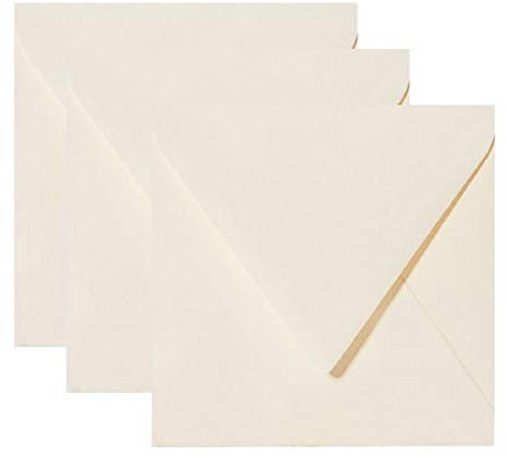 Paper24 Quadratische Briefumschläge 110 x 110 mm,120 g/qm, für Einladungen und Gutscheine, 250 Umschläge Chamois