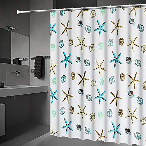 Eco Memos Tenda da doccia resistente alla muffa, tende da doccia extra lunghe con ganci a forma di U, antibatteriche, impermeabile, 180 x 220 cm