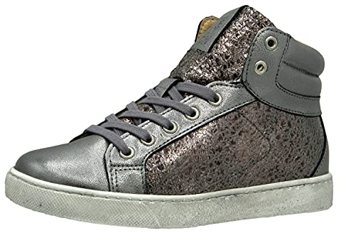 Telyoh Hohe Sneaker Mädchen Halbschuh Y00862 Leder Silber, Schuhgröße:EUR 36