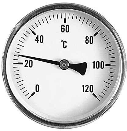 Thermomètre pour fumoir - Grand diamètre de 100 mm - Calibré à 120 °C.
