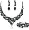 JeweBella Hochzeit Schmuck Sets für Damen Kristall Braut Halskette Vintage Strass Ohrringe und Armband Set Hochzeit Verlobung Braut Brautjungfer Dirndl Geschenk Schmuck