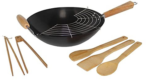 Imusa USA Wok-Geschenkset mit Beschichtung, 35,6 cm, 7-teilig