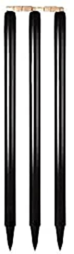 Kalindri Sports Cricket Wooden Stump (Pack of 3, Rolla Craft Black)