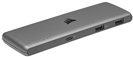 Corsair Hub de expansión USB100 de 7 puertos USB-C/USB-A - 3 puertos USB tipo C - 4 puertos USB tipo A - Autoalimentado - Carcasa duradera