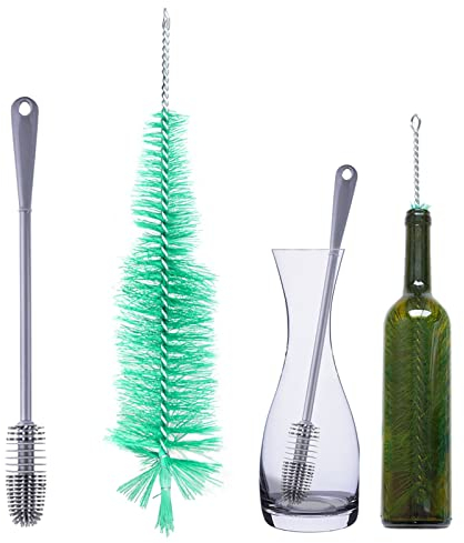 Brosse à Bouteille avec Long Manche, Goupillon des Bouteilles Ultra Longue de 15,7 Pouces Brosse à Nettoyage en Silicone Durable Longue de 13 Pouces pour Laver Les Bouteilles à col étroit (2 pièces)