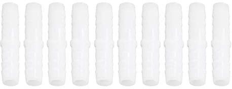 10 Stück Schlauchverbinder Gerade Kunststoff-Schlauchnippel Schlauchverbindung Equal Barbed Splicer Mender Joint Union Adapter für Schlauchverbindung(12-12mm through)