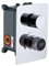WHSHOWER Valvola deviatrice per doccia a 3 vie, in ottone, con display a LED, serie 3, per montaggio a parete, con miscelatore e kit di finitura, cromato lucido