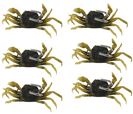 Weetack 6 Pieces Fishing Lure Kit,Simulated Crabs Baits Artificial Fish Lures Tackle with,3D Sea Crankbaits